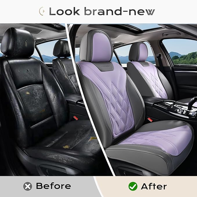 Coverado Car Seat Covers, Front Covers for Cars, Car Seat Cover Front Seats, Automotive Seat Cover, Waterproof, Leather Car S