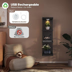 4-Tier Wall Shelf Unit with USB Rechargeable Led Light (Remote Controlled),Versatile Floating Display Shelves,Lack Style Wall