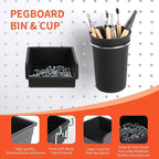 240PCS Pegboard Hooks Assortment, Pegboard Organizer Kit with Bins, Cups, 1/8 and 1/4 inch Hooks for Hanging Tools, Garage Wa