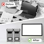 BALEINE File Organizer Box with Lid, Collapsible File Folder Organizer with Plastic Slide, Hanging File Folder Box for Office
