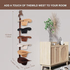Cowboy Hat Rack Holder for Wall - Wild Western Style Design Hat Organizer with 6 Hat Hooks for Wall Mount, Hat Stand and Hang