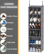 SpaceAid 2 Pack Hanging Closet Organizer and Storage with Dividers, 24 Compartments Hanging Shoe Shelves for Closet, Wardrobe