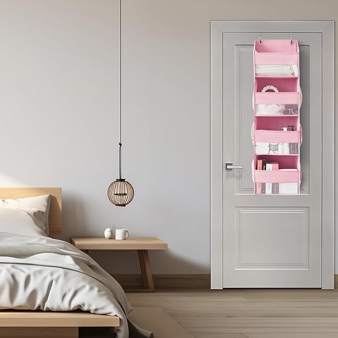 GRANNY SAYS Over the Door Organizer, 4-Shelf Behind the Door Storage with 6 Pockets, Waterproof 300D Oxford Fabric Hanging Or