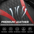 FLORICH Car Seat Covers Full Set, Leather Seat Covers for Cars, Car Seat Protector Waterproof Breathable, Universal Automotiv