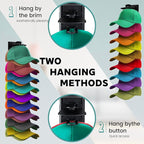 2Pack Upgraded Contour Fit Lock Hat Organizer for Baseball Cap,Hat Rack Strong Adhesive Hat Hangers for Wall Hold Up to 20 Ha