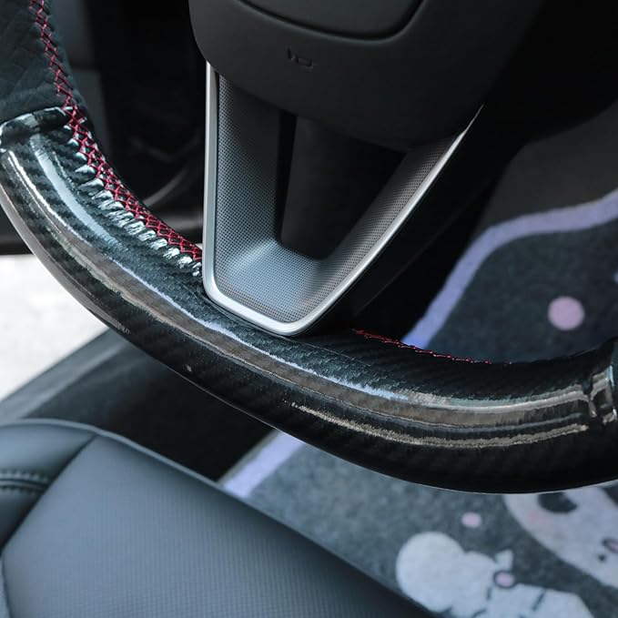 MEWANT DIY Stitching Steering Wheel Cover Wrap for Tesla Model 3 Highland 2023-2025/Model Y 2025 Highland for Tesla Model 3/Model Y Accessories