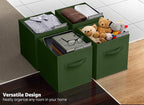 Sorbus 13 Inch Storage Bins - Sturdy Collapsible Fabric Storage Cubes with Handle - 6 Foldable Baskets for Organizing Clothes