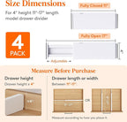 Lifewit 4 Pack 4" High Drawer Dividers 28 -43.5cm/11-17" Adjustable Kitchen Drawer Organiser, Expandable Drawer Dividers Sepa
