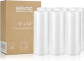 Wevac Vacuum Sealer Bags 8x16' Rolls 6 pack for Food Saver, Seal a Meal, Weston. Commercial Grade, BPA Free, Heavy Duty, Grea