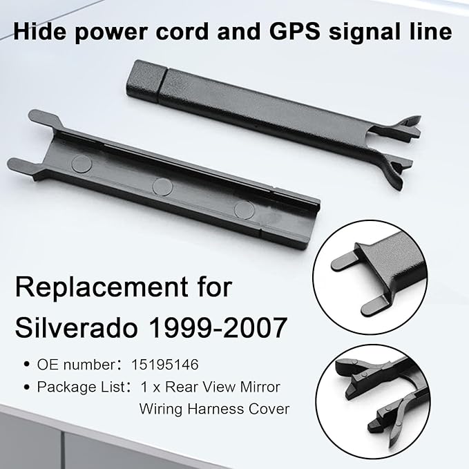 KIMISS Rearview Mirror Wire Cover, for 1999‑2007 ABS Windshield Mirror Wire Cover Impact Mirror Wiring Cover