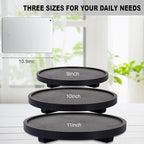 Round Decorative Tray Wood Bathroom Counter Organizer Farmhouse Kitchen Decor Wooden Riser for Soap Dish, Perfume, Candle, Sp