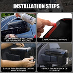 Glossy Black Side Rearview Mirror Covers Caps Decoration Compatible with 2021-2025 Ford F150, With Turn Signal Model (Black-with Cut-Out)