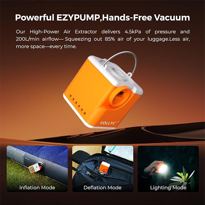 3-Travel Vacuum Bags with Pump, 25L Large Capacity Vacuum Bags for Travel, IPX7 Waterproof, Open Zipper, Reusable Space Saver