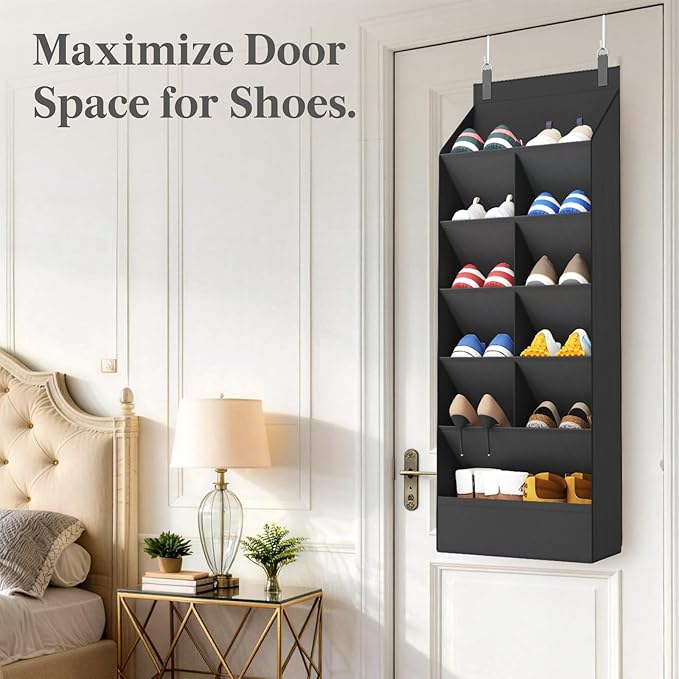 Lifewit 6 Tier Over the Door Shoe Organizer with 11 Large Deep Pockets, Fabric Hanging Shoes Shelf for Closet, Dorm Storage, 