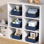 DIMJ Closet Storage Bins 8 Pack - Fabric Trapezoid Organizer Bin, Foldable Storage Baskets for Shelves, Closet Shelf Organize
