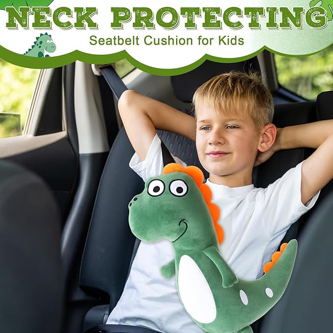 Lenwen 2 Pcs Seat Belt Pillow for Kids Cover for Boys Girls Seatbelt Cushion Pillow for Toddler Car Strap Covers for Travel S