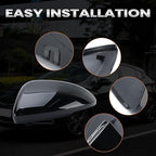 Left Driver Side Mirror Cover Caps Compatible with Chevrolet Chevy Cruze 2017 2018 2019 Replacement Rear view Mirrors Trim (Bright Black)