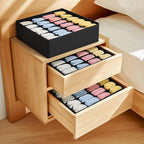 Joyoldelf Sock Drawer Organizer Divider Underwear Organizer 24-cell Fabric Dresser Drawer Organizers Storage Boxes for Socks 
