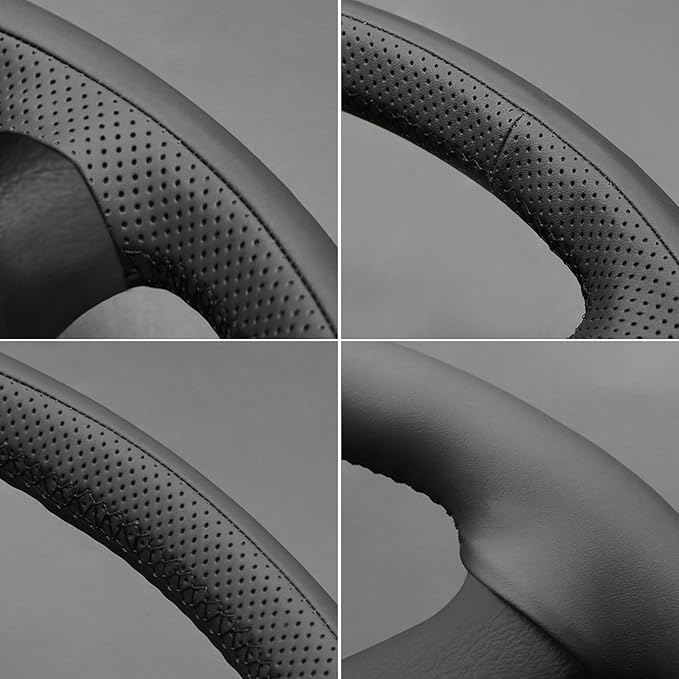 MEWANT Hand Sewn 3D Style Steering Wheel Cover Wrap for Ford Mustang 1994-2004 Steering Wheel Accessories for Ford Mustang 1994-2004