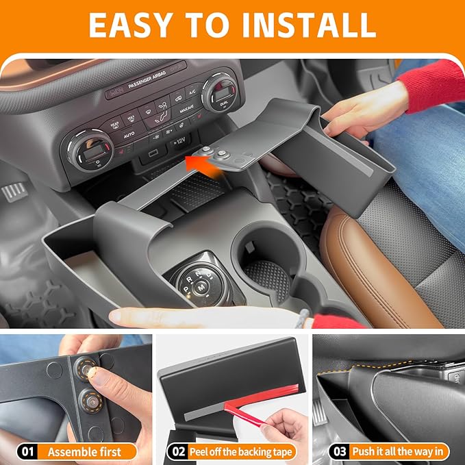 Center Console Organizer Compatible with 2021-2024 Ford Bronco Sport/2020-2024 Ford Escape Shifter Storage Gear Side Storage Organizer for Bronco Sport/Escape Accessories(Shifter Tray)