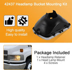 42437 Headlamp Bucket Mounting Kit Replacement for 5 x 7 Headlight Fit for GMC/Chevrolet/Oldsmobile/Buick/Pontiac Specified M