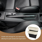 HARFINGTON Car Seat Gap Filler Organizer 10.2 x 6.5 x 2.8 Inch PP Universal Car Organizer Storage Box Between Seat and Console (Left) with Cup Holders for Phone Sunglasses Keys, Beige