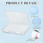 PerKoop 6 Pcs Clear Paper Storage Box A4 Plastic File Box Document Paper Organizer Storage Board Game Project Cases Container