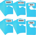 32 Pack White Clothing Rack Size Dividers Plus 75 Labels (1 Inch) and 30 Large Blank Labels, Large Rectangular Clothing Close