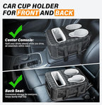 Center Console Cup Holder, Universal Car Armrest Storage Box with Bottle Holder & Tissue Slot & Side Pockets, Car Back Seat T