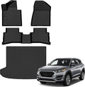 Auxko All Weather Floor Mats Cargo Mat for Hyundai Tucson 2019 2020 2021 All Season TPE Accessories Guard Odorless Anti-Slip Floor Liners Trunk Mat for Hyundai Tucson 2019-2021