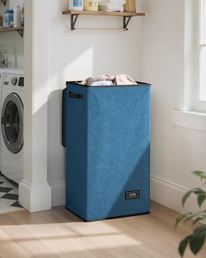 SOLEDI Laundry Hamper with Lid 100L Large & Tall Collapsible Laundry Baskets, Clothes Hamper with Bag Removable Easy to Carry