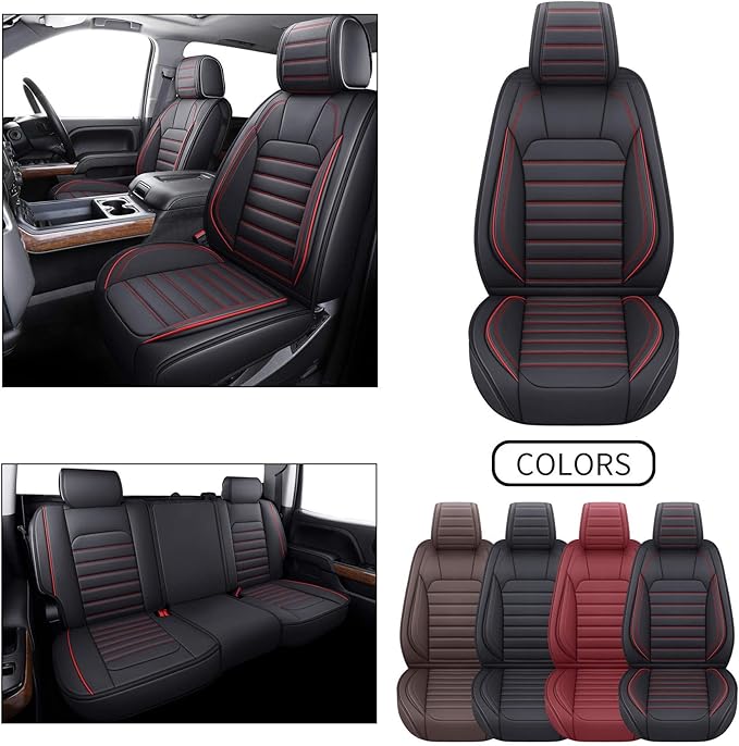 YIERTAI Compatible with Chevy Chevrolet Silverado GMC Sierra Seat Covers for 2007-2025 2026 1500/2500/3500HD Crew Double Cab 