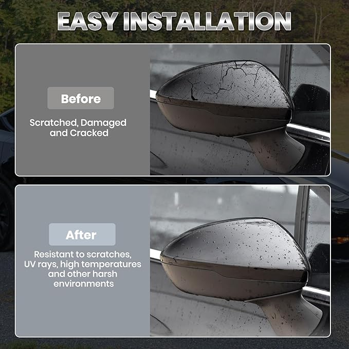 Right Passenger Side Mirror Cover Caps Compatible with Chevrolet Chevy Cruze 2017 2018 2019 Replacement Rear view Mirrors Trim (Black)