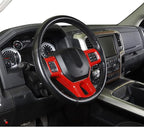 Hoolcar Interior Steering Wheel Cover ABS Trim for 2010-2017 Dodge RAM 1500 Accessories, Red