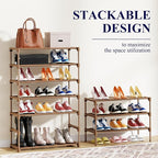 Kitsure Shoe Rack - Non-Woven Shoe Rack Shelf, Shoe Organizer for Closet, Entryway, Garage & Corridor, Stackable Shoe Shelves