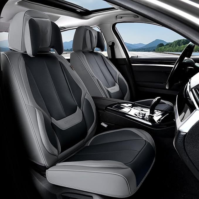 Coverado Seat Covers, Car Seat Covers Front Seats, Car Seat Cover, Car Seat Protector Waterproof, Seat Cushion Nappa Leather 
