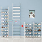 5-Tier Small Shoe Rack, Metal Stackable Kids Shoe Shelf Storage Zapateras Organizer,Narrow Shoe Rack Sturdy for Closet Hallwa