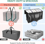 BALEINE 8-Pack Oversized Moving Bags with Reinforced Handles, Heavy-Duty Storage Tote for Clothes, Moving Supplies (Black, 8-