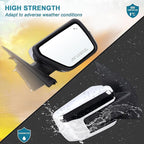 Right Passenger Side Door Mirror Compatible With 2021-2026 Ford F150 With Manual Folding Heated Blind Spot Turn Signal Light Puddle Light Temperature Sensors Chrome Replace#ML3Z17682SA(13Pins)
