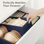 DIMJ Drawer Organizers Clothes, Set of 8 Dresser Organizer Bins, Fabric Closet Organizers and Storage, Shallow Drawer Divider