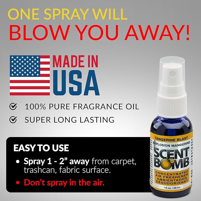 Scent Bomb Air Freshener Spray, Long-Lasting Odor Eliminator - Effective Deodorizer for Home & Car, Fresh Room Spray for Kitc