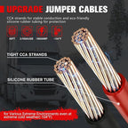 FIERYRED 2/0 Gauge 30 FT Quick Connect Jumper Cables, 1500A Heavy Duty Booster Cables with Travel Bag, Heavy Duty Battery Jumper Cable for Truck, Diesel Trucks, SUV and Car
