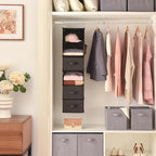 GRANNY SAYS 6-Shelf Hanging Closet Organizers and Storage, Separable to 2 Pack 3-Shelf Closet Hanging Organizer with 3 Drawer