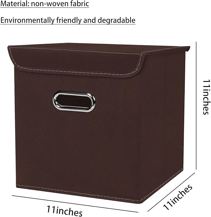 Closet Organizers Fabric Storage Bins With Lids Collapsible Cube Storage Organizer Basket With Handles,Storage Boxes for Clot