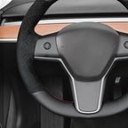 MEWANT Hand Stitched Steering Wheel Cover for Tesla Model 3 2017-2023 / Model Y 2020-2023 for Tesla Model 3/Y Accessories