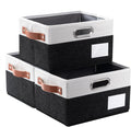 PRANDOM Foldable Storage Bins with Handles [3-Pack] Fabric Collapsible Storage Boxes Baskets Cubes Containers with Handles fo