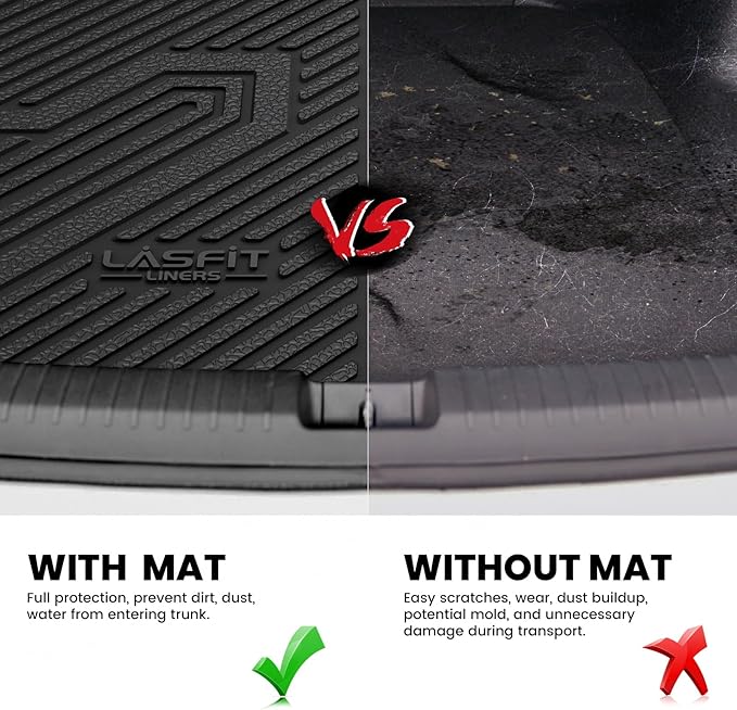 LASFIT Cargo Mat for Subaru Crosstrek 2016-2017/XV Crosstrek 2013-2015/Impreza 2012-2016(Impreza not fit Seden),All Weather TPE Custom Fit Easy Clean Durable Trunk Mat for Subaru Cargo Liner,Black