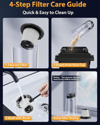 Handheld Vacuum Cordless 1.1 Pounds Car Vac 10000PA Hand Held Vacuums 4-in-1 Hand Vac Cordless Rechargeable HEPA Filter Large