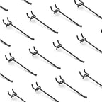 HUHOLE 25 Pack Black Pegboard Hooks 6 Inch – Heavy Duty Metal L-Hooks for 1/4" Peg Board – Garage Tool Organizer, Retail Disp