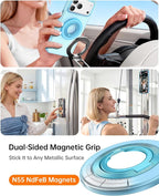 SYNCWIRE Magnetic Phone Ring Holder for MagSafe, 360° Rotation Cell Phone Grip Stand Finger Ring Kickstand Two-Sided Magnet Compatible with iPhone 17 Pro Max 16 15 14 13 12 MagSafe Accessories